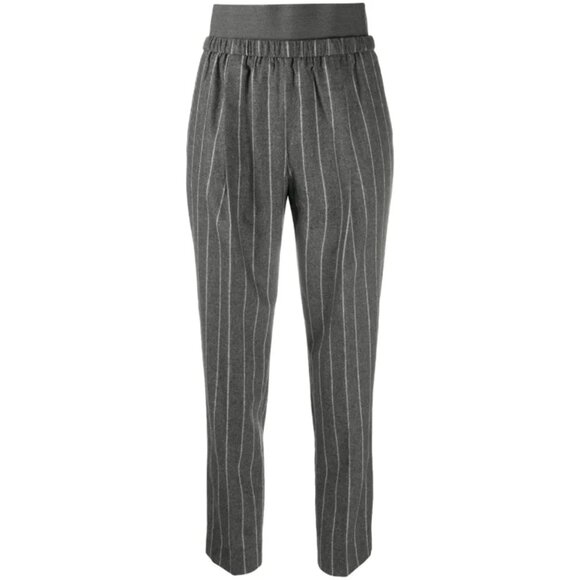 FABIANA FILIPPI CROPPED PINSTRIPE ELASTIC WAIST PANTS XXS - Picture 8 of 8